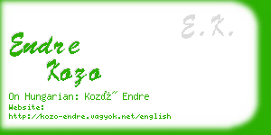 endre kozo business card